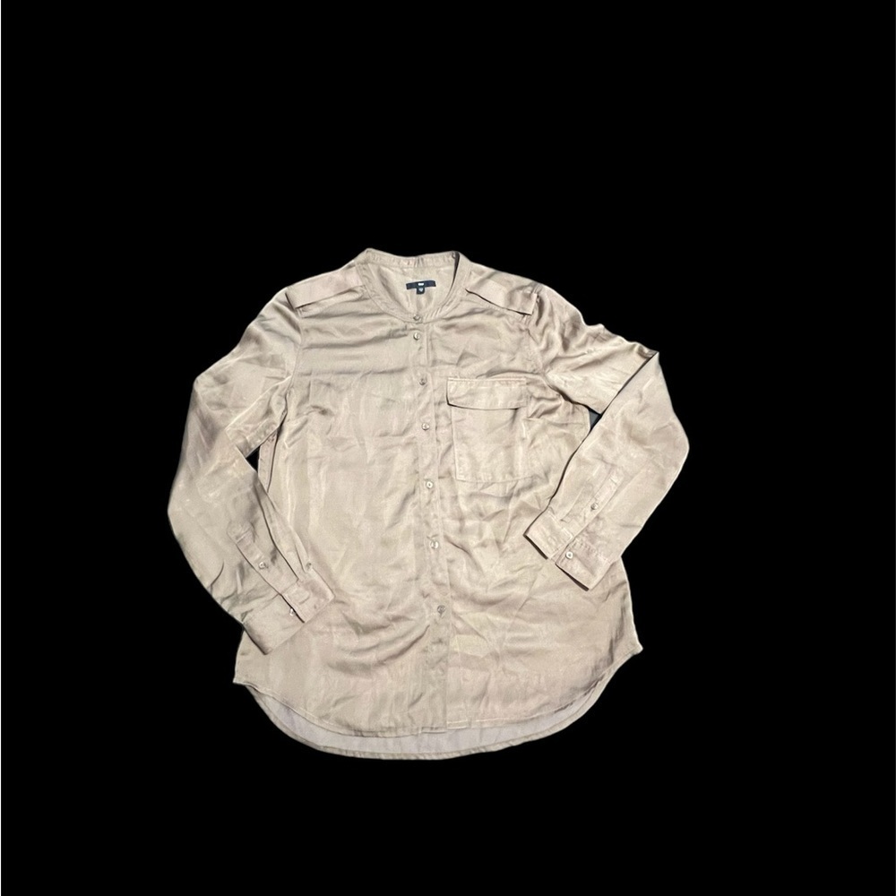Gap Tan Button Down Blouse - Picture 4 of 7